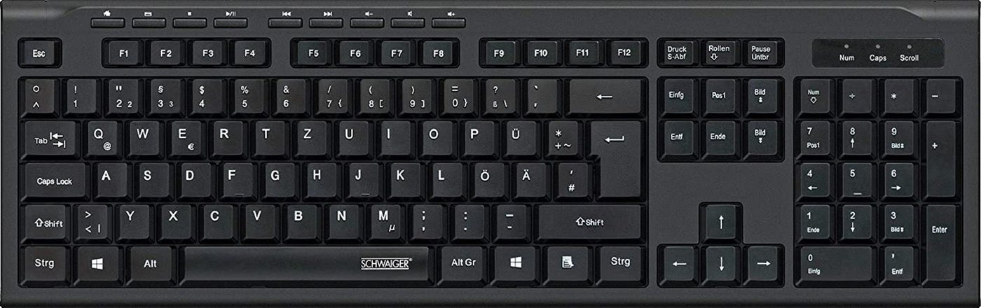 Schwaiger SCHWAIGER KB1000 Wired Business Office Computer Tastatur USB schwarz Tastatur von Schwaiger