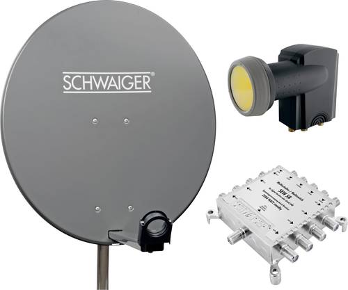 Schwaiger SPI9961SET5 SAT-Anlage ohne Receiver Teilnehmer-Anzahl: 8 80cm von Schwaiger