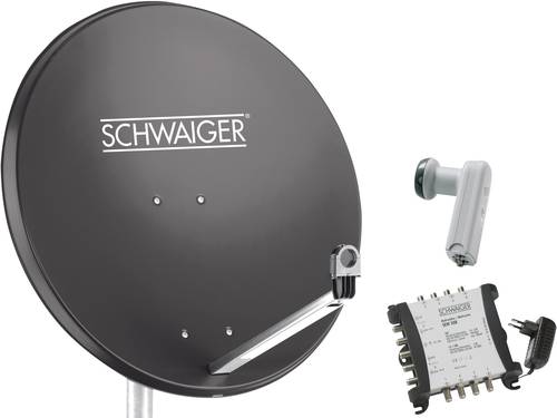 Schwaiger SPI9961SET6 SAT-Anlage ohne Receiver Teilnehmer-Anzahl: 8 80cm von Schwaiger