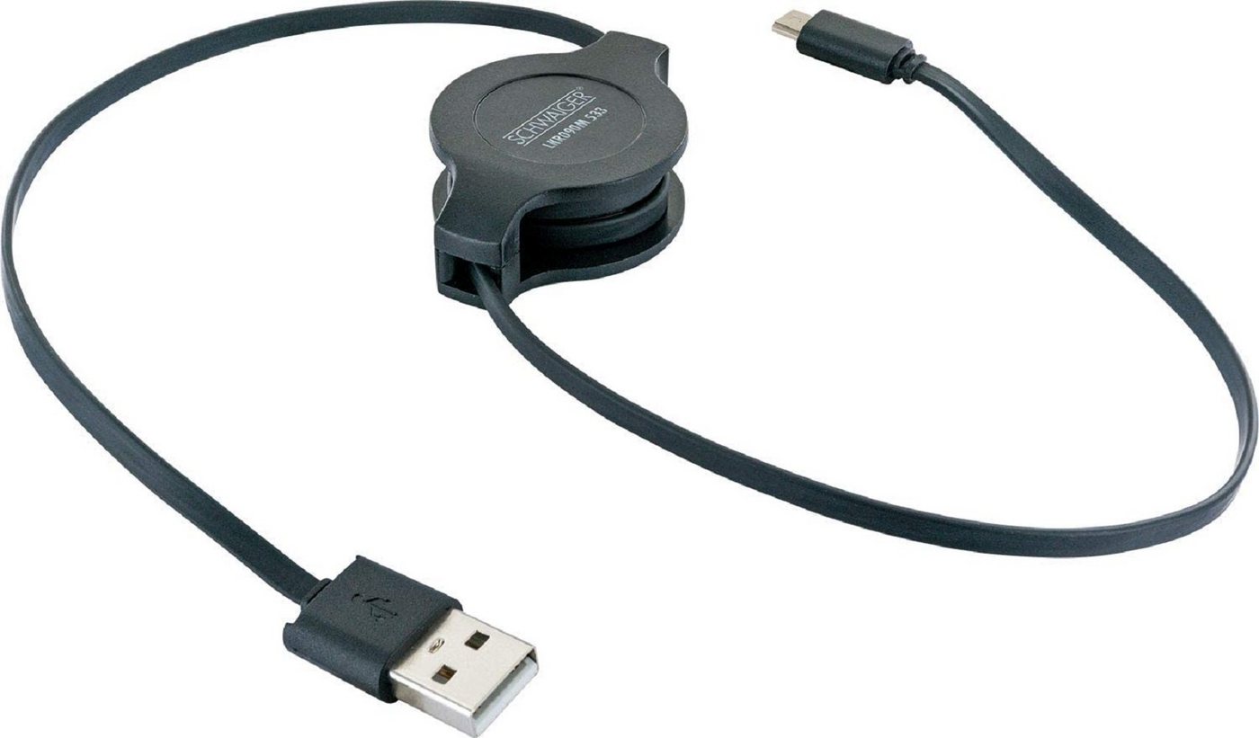 Schwaiger Schwaiger LKR090M 533 flaches ausziehbares Micro-USB Sync/Ladekabel Smartphone-Kabel Schwaiger Schwaiger LKR090M 533 flaches ausziehbares Micro-USB Sync/Ladekabel Smartphone-Kabel von Schwaiger