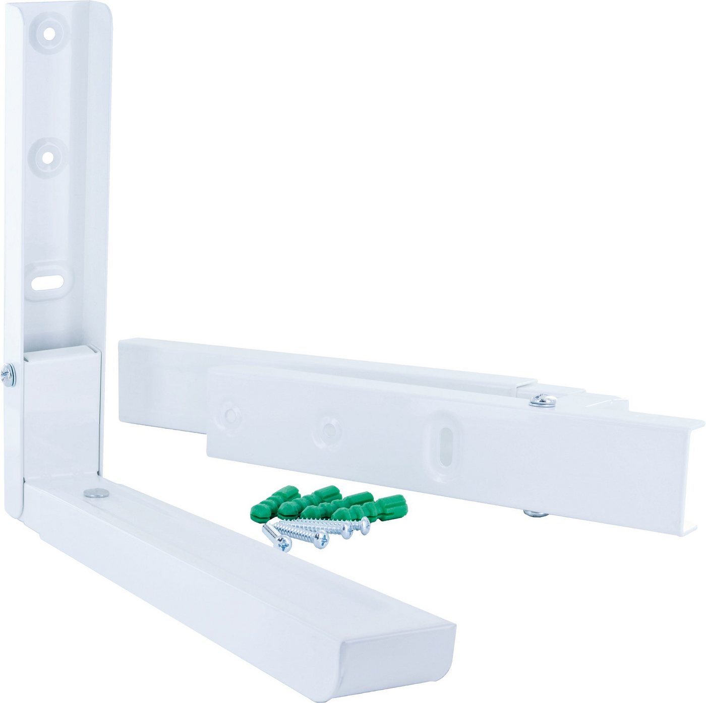 Schwaiger TVH6052 012 Mikrowellen-Wandhalterung, (klappbar, verstellbar, bis 15kg, Auszug einstellbar, weiß) von Schwaiger