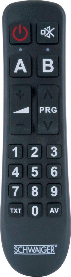Schwaiger UFB1100 533 Universal-Fernbedienung (2-in-1, Tastenprägung und Orientierungspunkte auf beiden Wippen) von Schwaiger