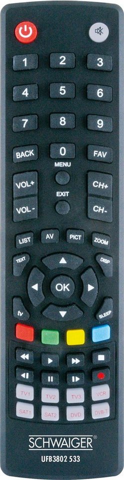 Schwaiger UFB3802 533 Universal-Fernbedienung (8-in-1, Steuertasten für Multimediawiderfabe) von Schwaiger