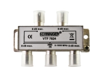 Schwaiger VTF7824 531, Kabelsplitter, 5 - 1000 MHz, Silber, Aluminium, 74 mm, 26 mm von Schwaiger