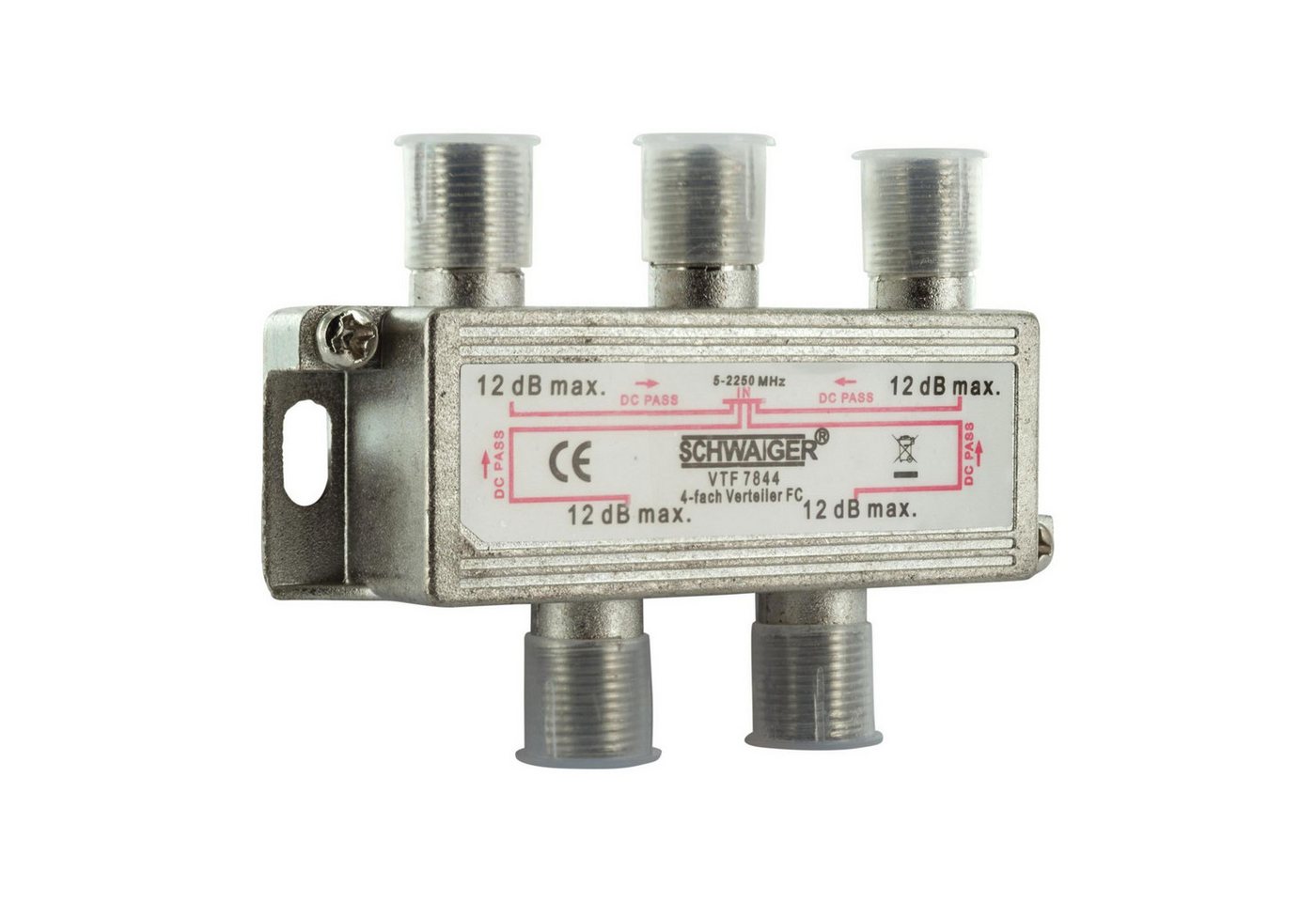 Schwaiger VTF7844 531 Verteiler 4-fach 12dB Adapter Schwaiger VTF7844 531 Verteiler 4-fach 12dB Adapter von Schwaiger