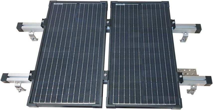 Ziegeldach-Montage Set für 2 Solarmodule silber/schwarz Ziegeldach-Montage Set für 2 Solarmodule silber/schwarz von Schwaiger