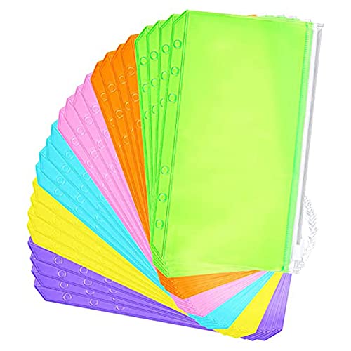 Schwamm 24 StüCke Budget Binder, Bargeld UmschläGe für die Budgetierung, A6 Binder Pocket, Budget Binder mit ReißVerschluss UmschläGen von Schwamm