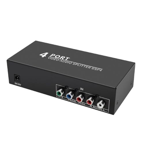 Schwamm AV Component Video Audio Splitter 1 in 4 Out, 4-Wege/YPbPr Component Video L/R Audio AV Splitter für DVD HDTV EU-Stecker von Schwamm