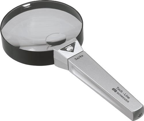 Schweizer Handlupe Tech-Line Vergr. 2x/4x Linsen-D.90/20mm 09802 von Schweizer