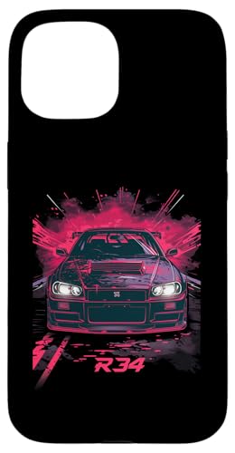 Hülle für iPhone 15 JDM Tokyo Classic R34 Schwarz und Rot Kunst Japanisches Drift Car Hülle für iPhone 15 JDM Tokyo Classic R34 Schwarz und Rot Kunst Japanisches Drift Car von Sci Fi Auto Cars Co. - JDM Japanese Car Art