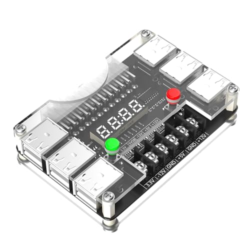 Scnvsi Multifunktionales Netzteil Board Und Acrylgehäuse Kit Mit 3 3 V 5 V 12 V Ausgangsspannung 12 USB Anschlüssen 3 A Einfache Installation von Scnvsi