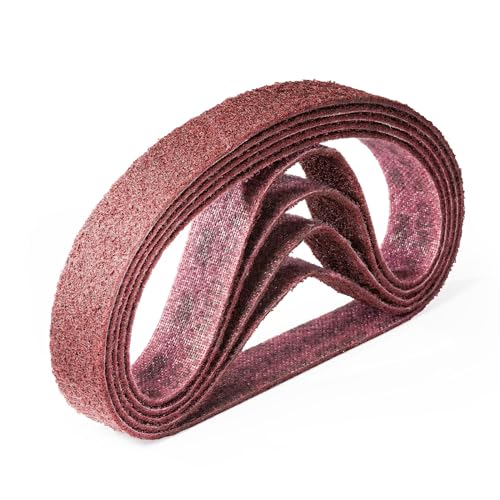 3M SC-BL Scotch Brite Schleifband Vliesband Rohrbandschleifer Schleifmaschine | Maße: 40 x 760 mm | Körnung: A-med medium rot (100-150) | Lieferumfang: 5 Stück von Score Abrasives