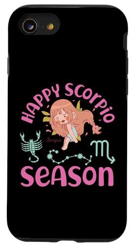 Skorpion Sternzeichen: Happy Scorpio Season Hülle für iPhone SE (2020) / 7 / 8 von Scorpio Zodiac Sign Designs For Women
