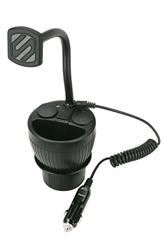 Scosche MAGPCUP MagicMount PowerHub Magnetische Getränkehalterung für Auto, Laden Sie mehrere Geräte, verstellbar für die meisten Becherhalter, schwarz von Scosche