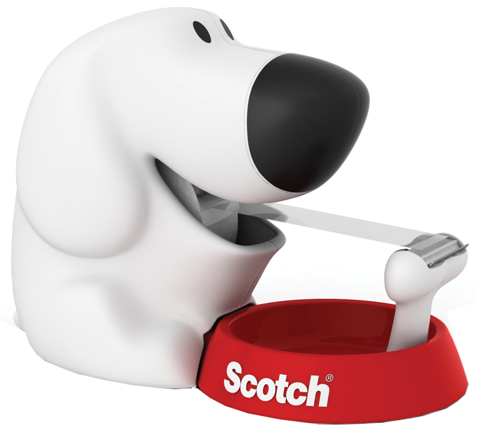 3M Scotch Tischabroller , Dog, , in Hundeform, bestückt von Scotch