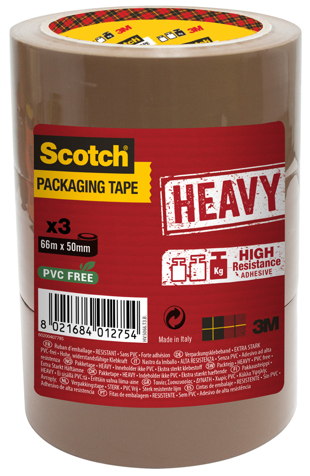 3M Scotch Verpackungsklebeband HEAVY, 50 mm x 66 m, braun von Scotch