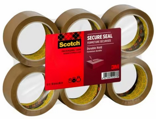 3M Scotch Verpackungsklebeband SECURE SEAL, 50mmx66m, braun von Scotch