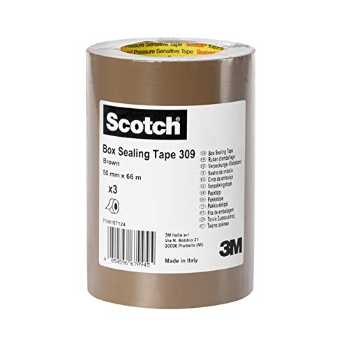 3M Verpackungsklebeband 309, Braun, 50 mm x 66 m von Scotch