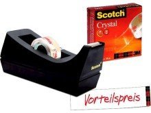 Scotch© Tischabroller Sparset C38 mit 1 Rolle Crystal Clear Klebeband 600 von Scotch