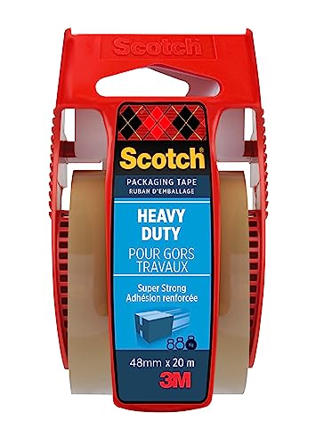 Scotch Extra starkes Verpackungsklebeband, 48 mm x 20,3 m, Havanna, 1 Rolle auf Handabroller/Packung von Scotch