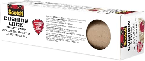 Scotch Cushion Lock Schutzverpackung - 1 Rolle, 30,4 cm x 9,14 m - Nachhaltige Papierpolster für den Versand und Transport, keine Schere oder Klebeband erforderlich, Alternative zu Luftpolsterfolie Scotch Cushion Lock Schutzverpackung - 1 Rolle, 30,4 cm x 9,14 m - Nachhaltige Papierpolster für den Versand und Transport, keine Schere oder Klebeband erforderlich, Alternative zu Luftpolsterfolie von Scotch