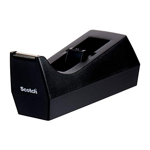 Scotch Desktop-Klebebandabroller, 3er-Pack, gewichtet, rutschfester Boden, schwarz, aus 100% recyceltem Kunststoff (C-38-3PK-SIOC) von Scotch