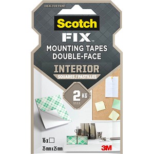 Scotch FIX™ INTERIOR doppelseitige Klebepads für max. 2,0 kg 25,0 x 25,0 mm, 16 St. von Scotch