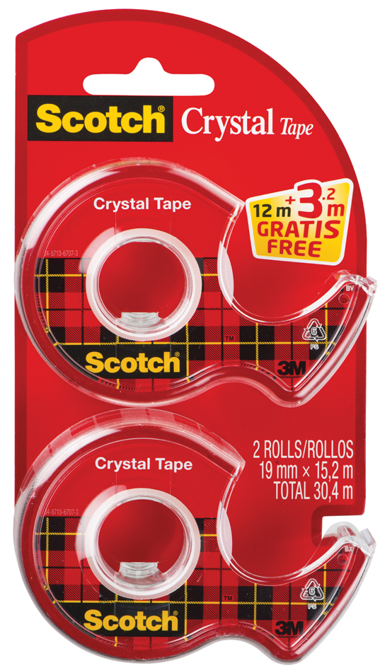 Scotch Handabroller Crystal, transparent, Vorteilspack von Scotch