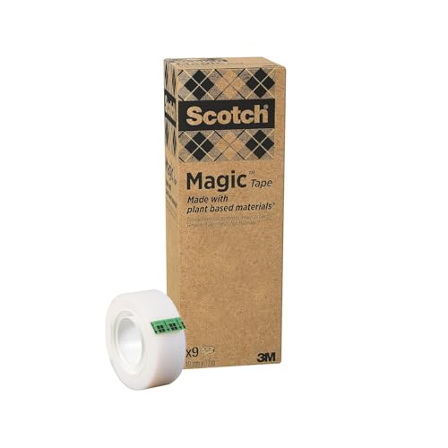 Scotch Magic Klebeband A Greener Choice 19 mm x 20 m im Handspender - 100 % recycelt, Unsichtbares Klebeband mit Pflanzlichem Klebstoff zur Reparatur, Etikettierung und Versiegelung von Dokumenten Scotch Magic Klebeband A Greener Choice 19 mm x 20 m im Handspender - 100 % recycelt, Unsichtbares Klebeband mit Pflanzlichem Klebstoff zur Reparatur, Etikettierung und Versiegelung von Dokumenten von Scotch