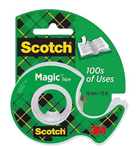 Scotch Magic Tape - 1 Rolle, 19 mm x 15 m - Unsichtbares Klebeband für allgemeine Zwecke zur Reparatur, Etikettierung und Versiegelung von Dokumenten von Scotch