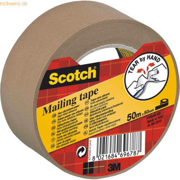 Scotch Packband 50mm x 50m 110my Papier braun von Scotch