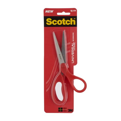 Scotch Universalschere, Roter Kunststoffgriff - 18 cm - Ideal für den Täglichen Gebrauch von Scotch
