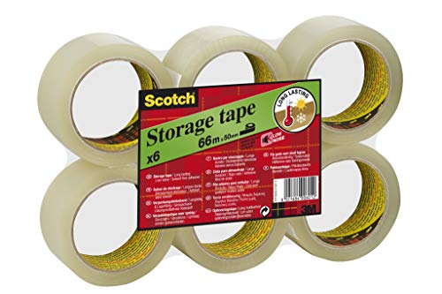 Scotch Verpackungsklebeband S5066T6, Paketklebeband, Packband, 66 m x 50 mm, transparent, 6 Rollen von Scotch