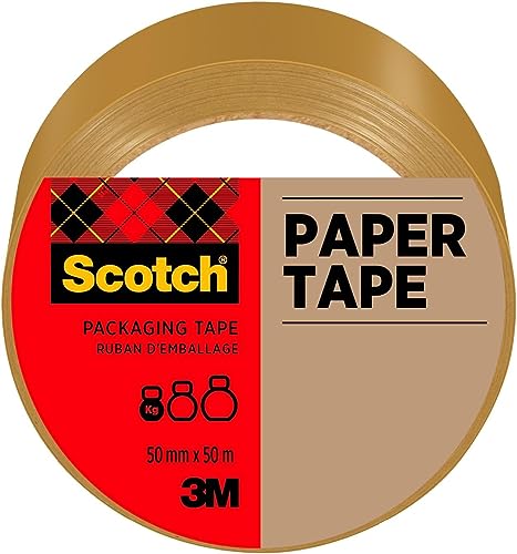 Scotch Verpackungsklebeband aus Papier, Braun, 50 mm x 50 m, 1 Rolle/Packung von Scotch