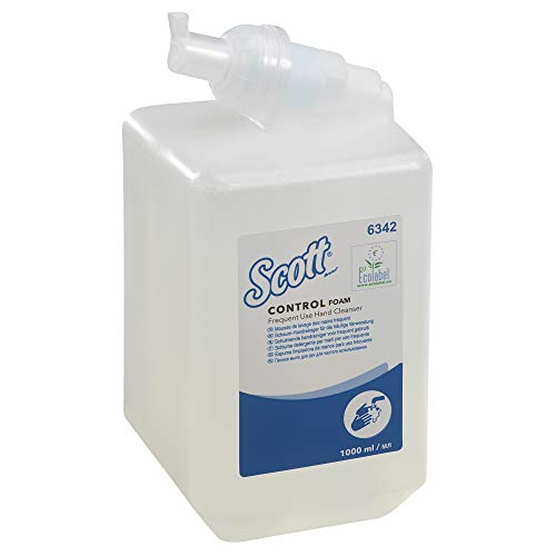 Scott Control Schaum-Seife für häufige Verwendung 6342 – unparfümierte Handseife – 1 x 1 Liter, Kassetten farbloser Handreiniger (insges. 1 l) von Scott