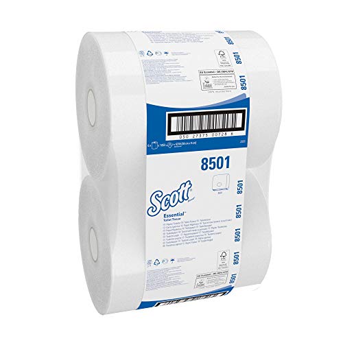 Scott Essential Jumbo Toilettenpapierrolle 8501 – Jumbo-Rolle Toilettenpapier – 6 Rollen x 1.053 Blatt 2-lagigen Toilettenpapiers (2.400 m gesamt) von Scott