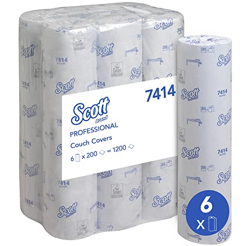 Scott Extra Ärzterollen (51 B) 7415 – 6 Rollen mit je 200 Liegenabdeckungen, 2-lagig, weiß von Scott