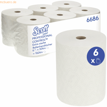 Scott Handtuchrolle Extra Strong 6686 304m weiß 6 Stück von Scott