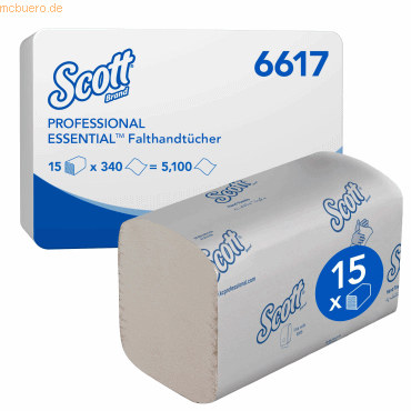 Scott Papierhandtuch Essential 6617 Interfold 1-lagig 21x20cm 15x340 B Scott Papierhandtuch Essential 6617 Interfold 1-lagig 21x20cm 15x340 B von Scott