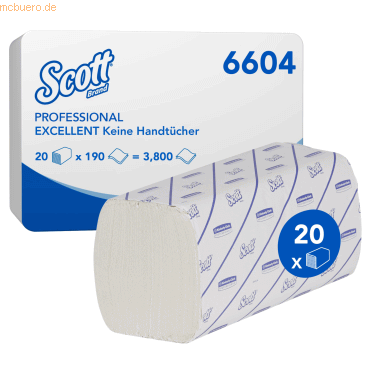 Scott Papierhandtuch Excellent 6604 Interfold-Falz 2-lagig weiß 20x190 von Scott
