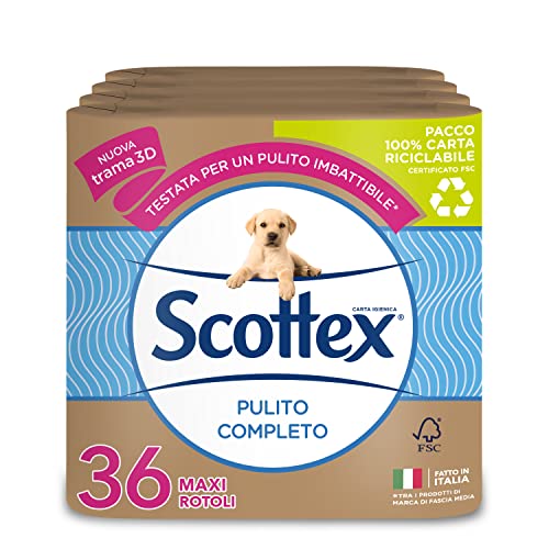Scottex Komplettes Toilettenpapier, 36 Rollen Maxi, umweltfreundliche Verpackung aus Papier Scottex Komplettes Toilettenpapier, 36 Rollen Maxi, umweltfreundliche Verpackung aus Papier von Scottex