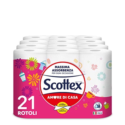 Scottex Liebe di Casa Küchenpapier, 21 Rollen (7 Packungen mit 3 Rollen) von Scottex