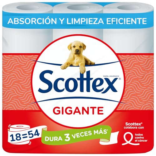 Scottex Riesiges trockenes Toilettenpapier, 18 Rollen von Scottex