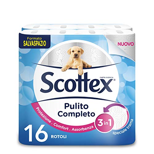 Scottex Toilettenpapier, Packung mit 16 Rollen Maxi – 1830 g | 16 Stück (1er Pack) von Scottex