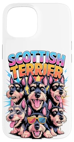 90s Vintage Scottish Terrier Scottie Terriers Hülle für iPhone 15 von Scottish Terrier Dog Lover Gifts