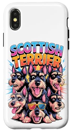 90s Vintage Scottish Terrier Scottie Terriers Hülle für iPhone X/XS von Scottish Terrier Dog Lover Gifts