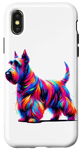 Paint Art Scottish Terrier Scottie Terriers Hülle für iPhone X/XS von Scottish Terrier Dog Lover Gifts