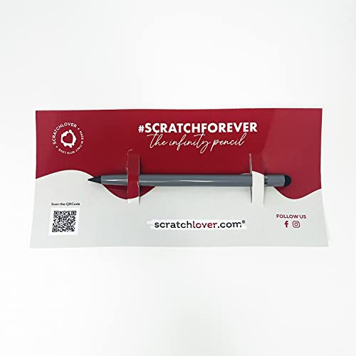 The New Infinity Pencil mit Touchscreen und verstecktem Radiergummi - Bleistift mit unendlicher Spitze, bis zu 20 km Schreiben als 200 klassische Bleistifte, Geschenkidee, Design-Gadget (Grau) von Scratch Lover