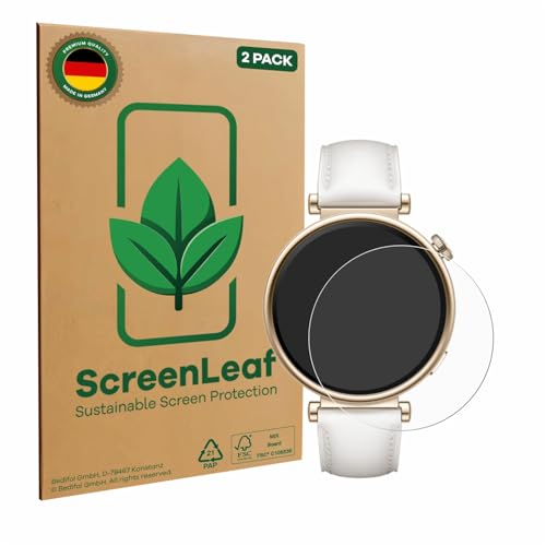 ScreenLeaf (2 Stück Schutzfolie für Huawei Watch GT 4 (41mm) [nachhaltiger Displayschutz, Folie, transparent, kratzfest] von ScreenLeaf