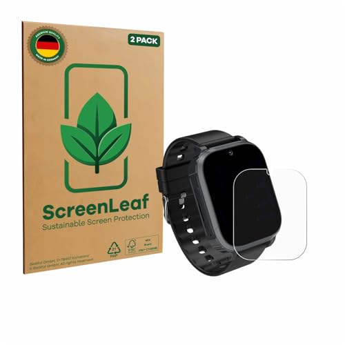 ScreenLeaf (2 Stück Schutzfolie für Kesasohe 4G Kids Smartwatch [nachhaltiger Displayschutz, Folie, transparent, kratzfest] von ScreenLeaf
